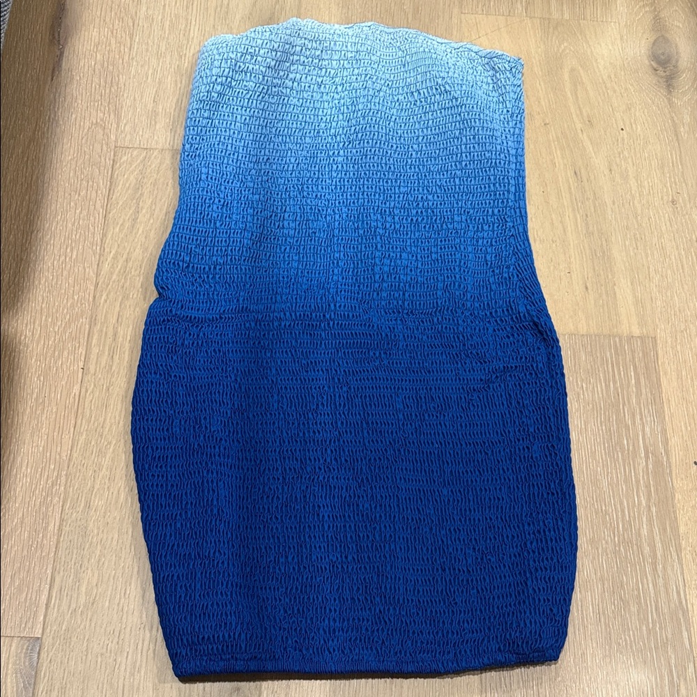 Blue Ombre Tube Top dress size L cruise party dress
